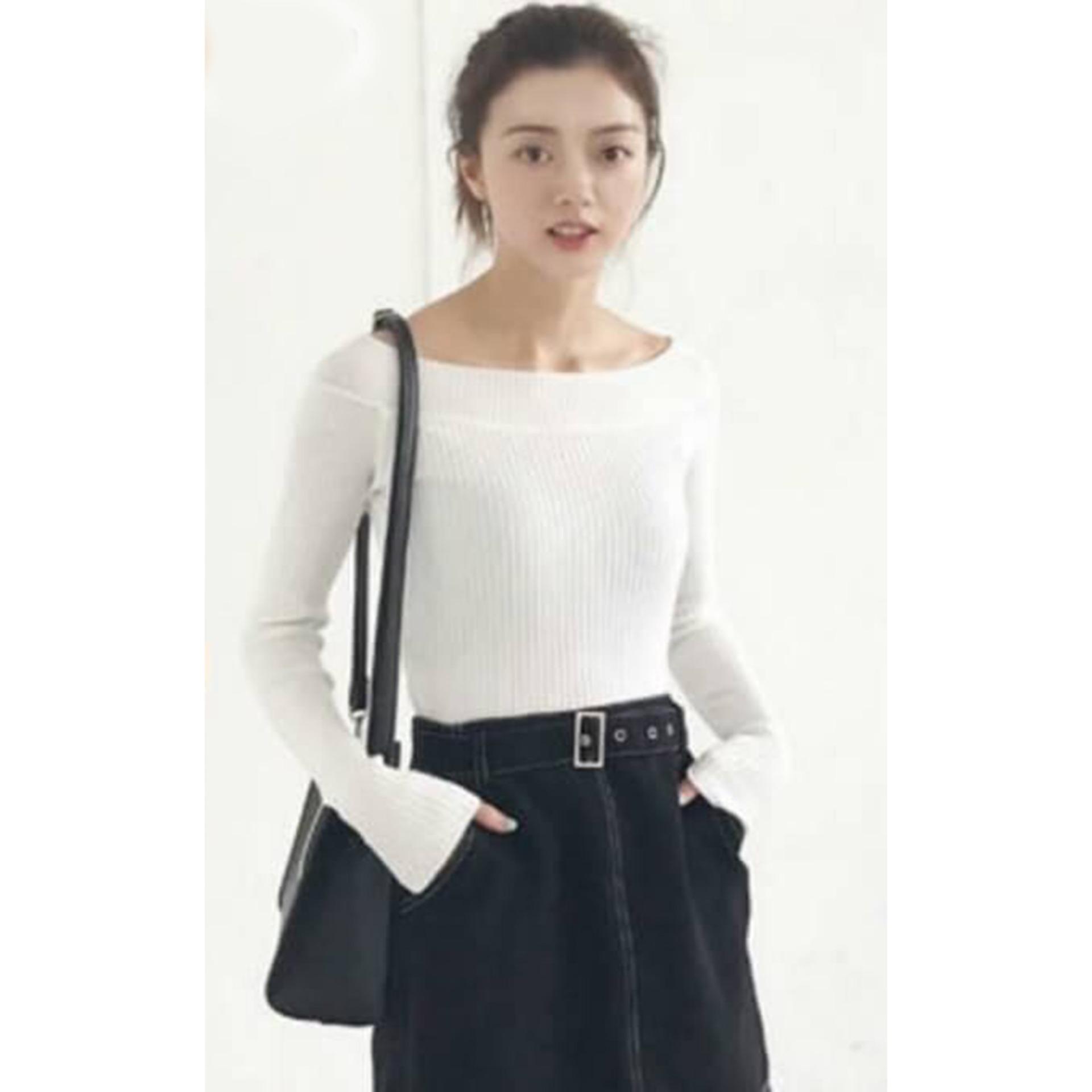 Blouse Kasual Fashion Wanita - Sabrina Slim - Rajut Material Blouse Kasual Fashion Wanita - Sabrina Slim - Rajut Material