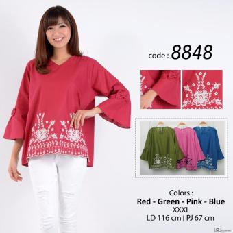 jual blouse katun bordir baju atasan katun wanita 8848 jual blouse katun bordir baju atasan katun wanita 8848