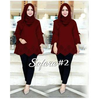 Gambar Blouse Safara Top Balotelly HQ Mix Laser Maroon