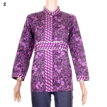 Gambar Blus Batik Blouse Batik Kemeja Batik Wanita Arini ungu