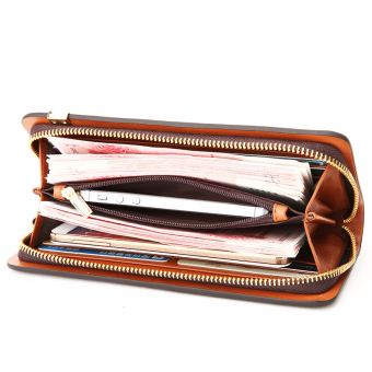 Bostanten Clutch Tas Pria Kulit Sapi Dompet Panjang Bisnis Tas(Coklat) - International Januari 2019 - 3 Bostanten clutch tas pria kulit sapi dompet panjang bisnis tas(Coklat) - International - 3
