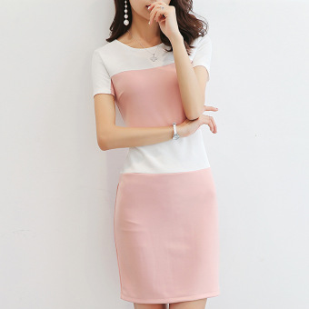 Caidaifei Korean-style solid color elegant Slim fit casual dress (Hitam). Source