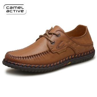 Gambar Camel Active luar ruangan kulit musim panas baru sepatu kulit sepatu pria kasual (Khaki)