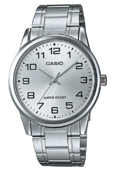 Gambar Casio Analog Watch Jam Tangan Pria   Silver   Stainless Steel Band  MTP V001D 7BUDF