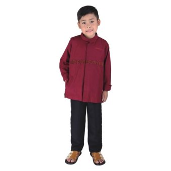 Gambar Catenzo Junior Pakaian Muslim Anak CDHx213 Maroon Sima