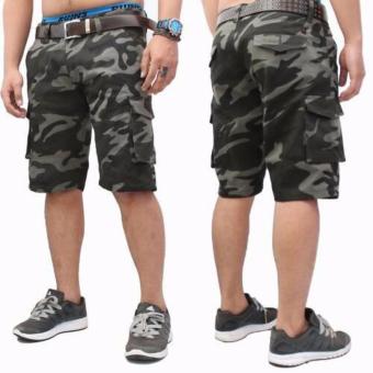 Gambar Celana Cargo Pendek army dark grey