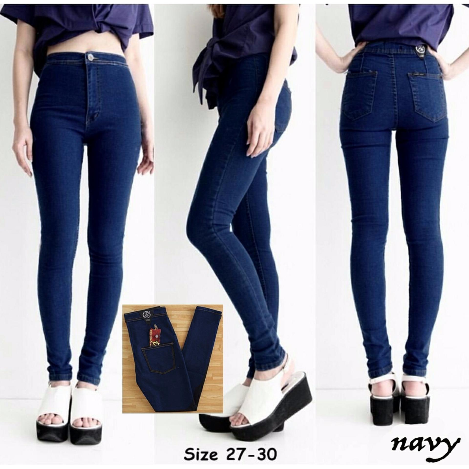 Celana Jeans HIGHWAIST Pun Navy