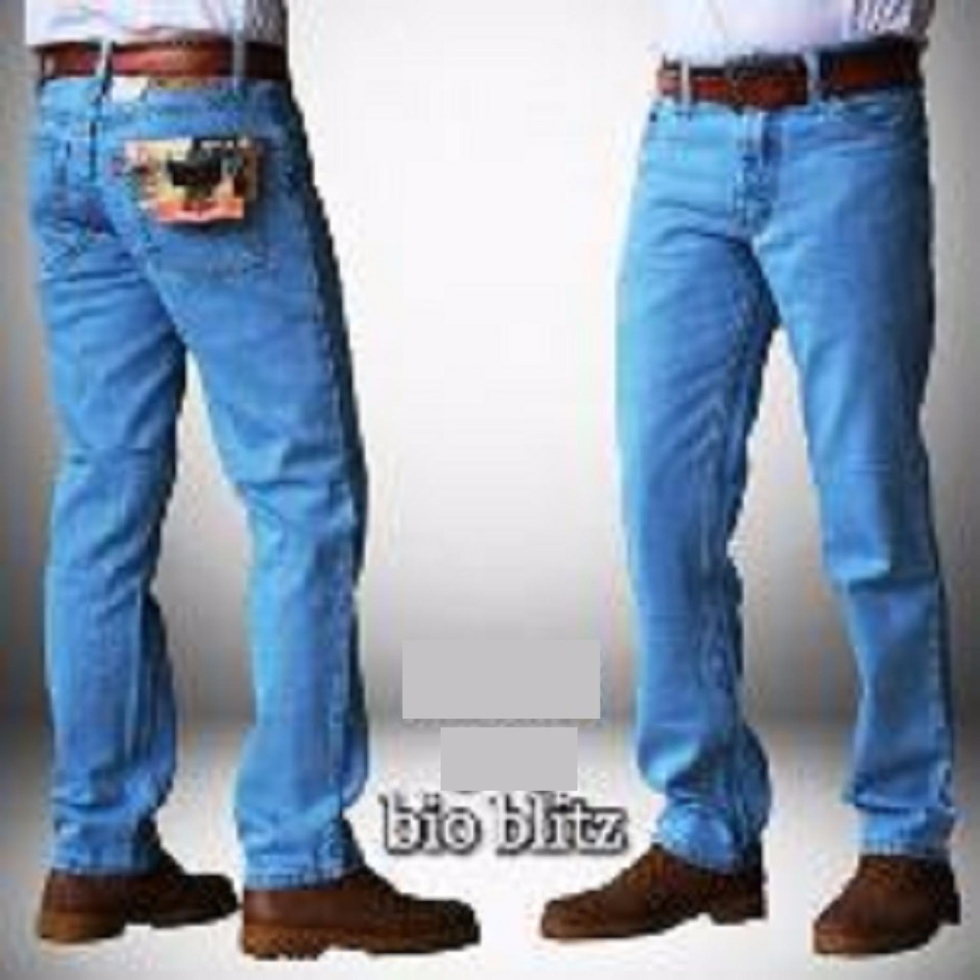 Celana Jeans Pria Reguler Standar Bahan Tidak Melar Hitam 
