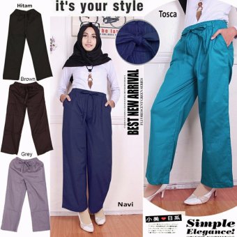 Gambar Celana kulot panjang jumbo wanita long pant Wenda   grey