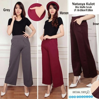 Gambar Celana kulot panjang wanita jumbo long pant Nainara   maron