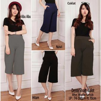 Gambar Celana kulot pendek wanita jumbo short pant Della   hitam