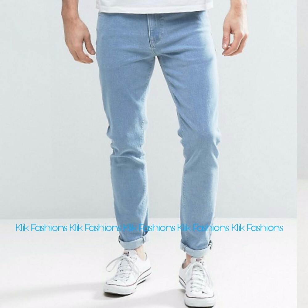 Celana Panjang Jeans Denim Pria LightBlue Putih Best Seller