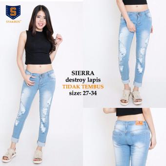 Gambar Celana panjang jeans wanita jumbo long pant Shika 31 34