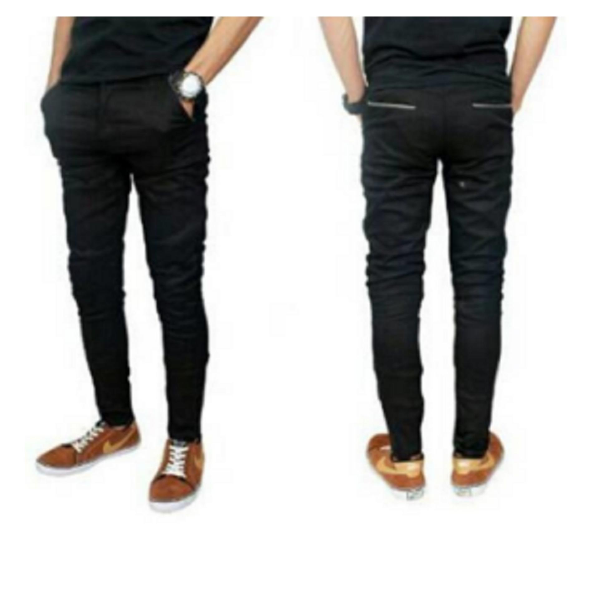 Celana Panjang Pria Slimfit Hitam Formal Casual / Celana Kerja / Kantor Hitam Polos / Selana Pensil Pria Cowok Cowo - Kuliah / Kampus Slimfit