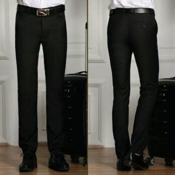 Harga Celana pria kantor formal Slimfit hitam berkualitas Online Review