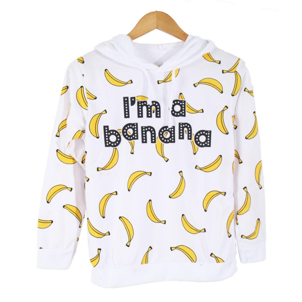 Cikitashop Kaos Cewe / Kaos Tumblr Tee Wanita / Kaos T-Shirt Wanita / Kaos Wanita Fashion / Atasan Wanita / Sweater Jaket Hodie I'm A banana 1 - White