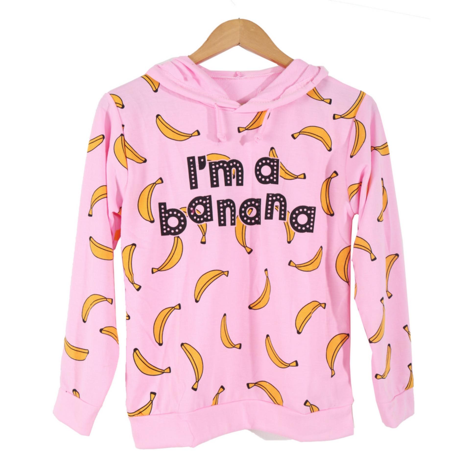 Cikitashop Kaos Cewe / Kaos Tumblr Tee Wanita / Kaos T-Shirt Wanita / Kaos Wanita Fashion / Atasan Wanita / Sweater Jaket Hodie I'm A banana 1 - White