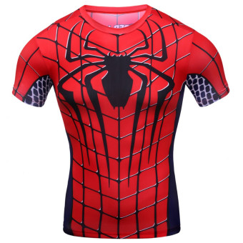 Gambar Cody Lundin Men s Fashion Marvel Spiderman Shirt 3D CompressionQuick Dry Fit Shirt Men s Crossfit T Shirt   Intl