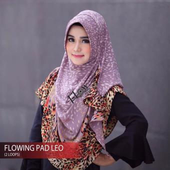 Gambar Copio Hijab Kerudung Jilbab Pashmina Instan Flowing Pad Leopardoriginal by Flow idea   Dusty Purple