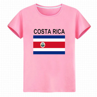 Gambar Costa sepak bola laki laki olahraga kapas t shirt lengan pendek jersey (Merah muda)