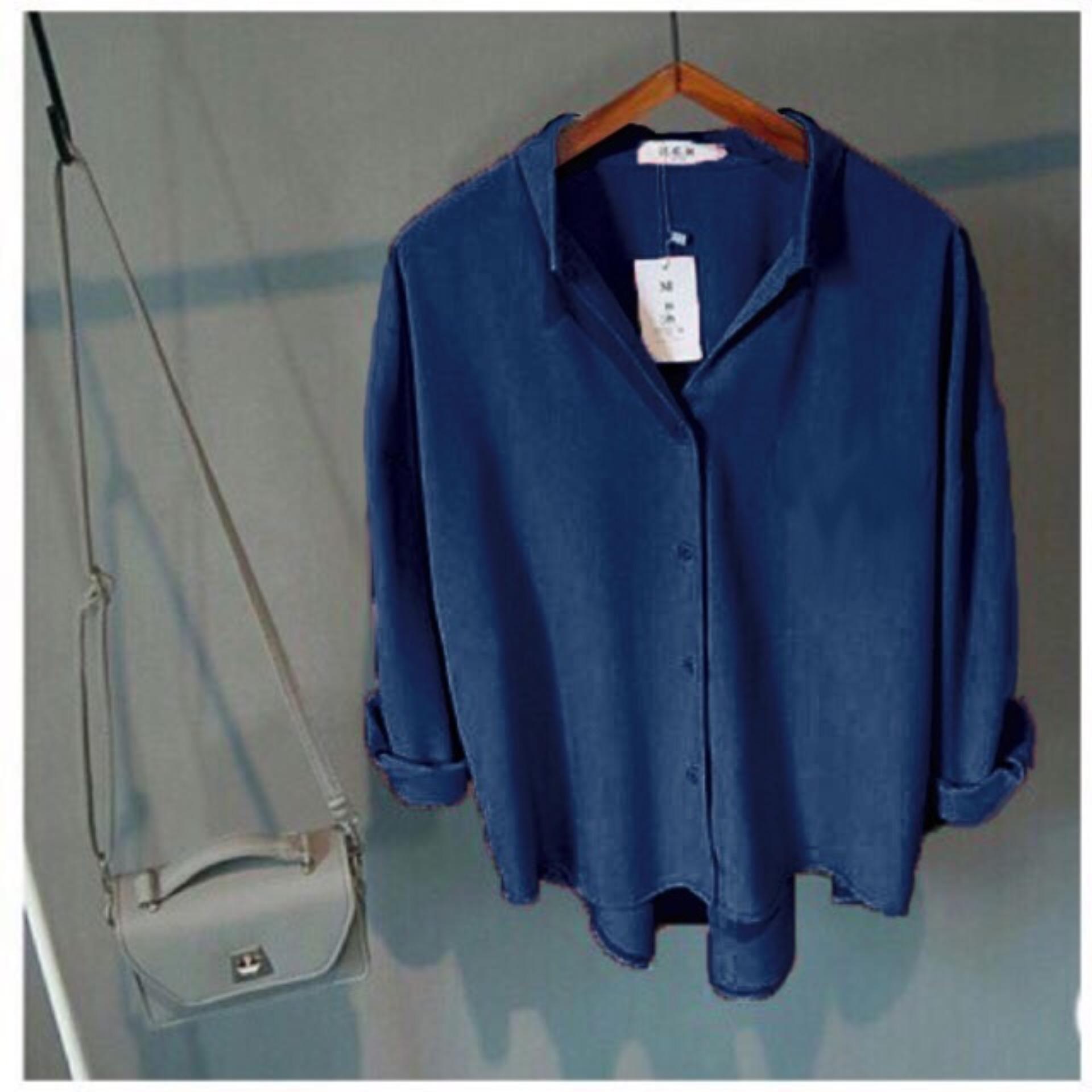 DAMAI FASHION - KEMEJA HEM EMMA NAVY