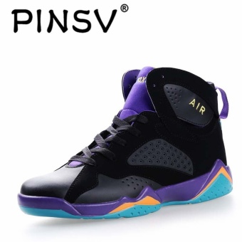 Gambar DANJI Women Fashion Sport Shoes Hught Cut Basketball Shoes Black and Purple   intl