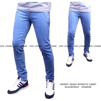 Gambar DFS Celana jeans skinny   slimfit   pensil pria   Bioblit   biru muda   telor asin