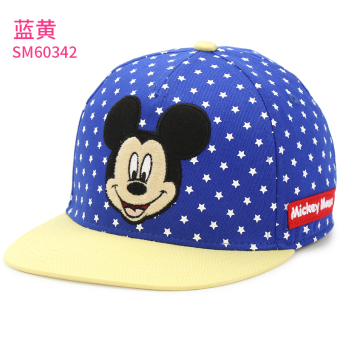 Gambar Disney Anak laki laki Musim Semi dan Gugur Baobao topi anak topi (Silakan sesuai dengan lingkar kepala anak Pilihan + SM60342 biru dan kuning)