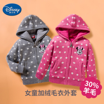 Gambar Disney ditambah beludru tebal sweater wol pakaian musim dingin jas (Abu abu)