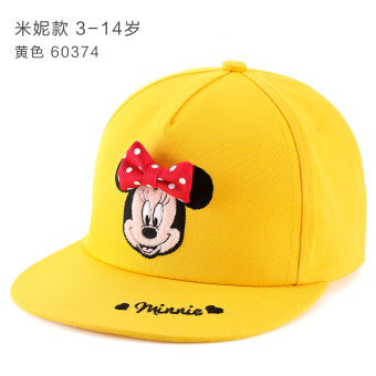 Gambar Disney Gaya Korea dari musim semi dan musim gugur topi anak laki laki topi anak topi (54 cm cocok untuk 5 14 tahun + Minnie model 60374 kuning)