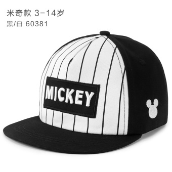 Gambar Disney Gaya Korea dari musim semi dan musim gugur topi anak laki laki topi anak topi (54 cm cocok untuk 5 14 tahun + Model Mickey 60381 hitam putih)