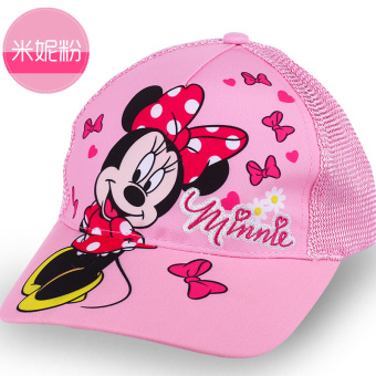 Gambar Disney jala anak laki laki dan perempuan anak topi baseball visor topi (52 cm Untuk lingkar kepala lingkar kepala 3 5 40 tahun + Minnie merah muda)