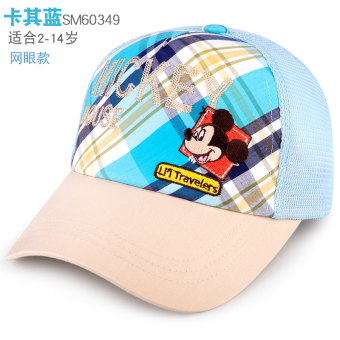 Gambar Disney jala anak laki laki dan perempuan Musim Semi dan Gugur Baobao topi topi anak topi (Lingkar kepala 52 cm 3 6 tahun + SM60349 khaki biru)