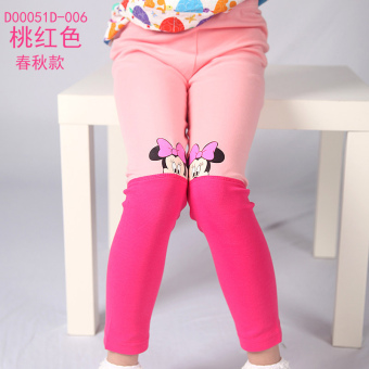 Gambar Disney kapas musim semi dan musim gugur celana legging anak perempuan (D00051D 006 merah muda)