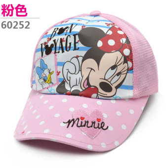 Gambar Disney katun anak laki laki dan perempuan musim semi dan musim panas Gaya Korea dari topi baseball anak topi topi (Silakan sesuai dengan lingkar kepala memilih + 60252 merah muda)