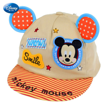 Gambar Disney katun anak laki laki dan perempuan topi topi Baobao topi (Sesuai dengan pengukuran lingkar kepala yang sebenarnya + SM60238 khaki)