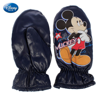 Gambar Disney Mickey tahan air anak laki laki dan perempuan yang hangat sarung tangan anak sarung tangan (SM70001 biru tua)