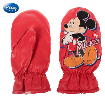 Gambar Disney Mickey tahan air anak laki laki dan perempuan yang hangat sarung tangan anak sarung tangan (SM70001 merah)