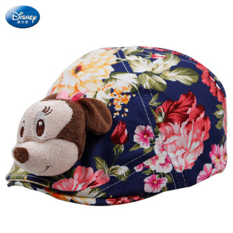 Gambar Disney Minnie katun anak anak topi topi baret topi (Lingkar kepala 54 cm 5 14 tahun + SM60267 biru tua)