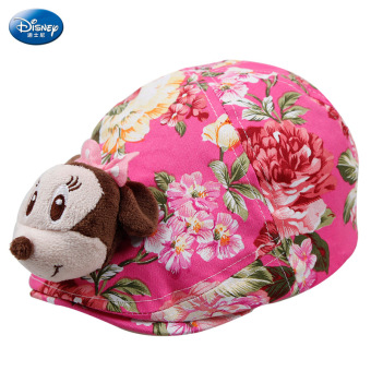 Gambar Disney Minnie katun anak anak topi topi baret topi (Lingkar kepala 54 cm 5 14 tahun + SM60267 Rose)