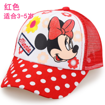 Gambar Disney musim semi dan musim gugur musim panas matahari topi Baobao topi (Silakan menurut anak lingkar kepala memilih + 6DN028S merah)