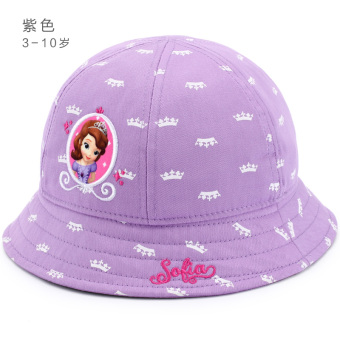 Gambar Disney musim semi dan musim gugur topi ember gadis topi (52 cm cocok untuk 3 5 40 tahun + SS60028 ungu)