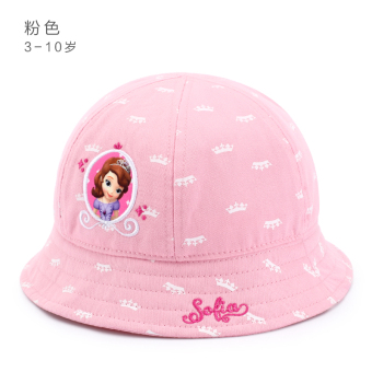 Gambar Disney musim semi dan musim gugur topi ember gadis topi (54 cm cocok untuk 5 10 tahun + SS60028 merah muda)