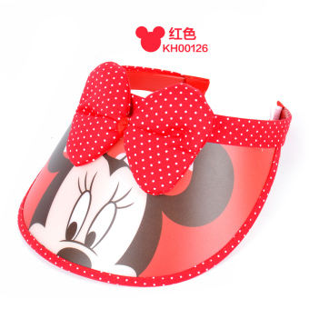 Gambar Disney perempuan matahari musim panas kosong atas topi anak topi matahari (Semua Kode + Merah KH00126)