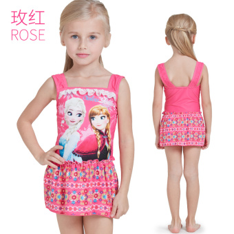 Gambar Disney Princess anak anak baru pakaian renang baju renang (SPQ10035A Rose)