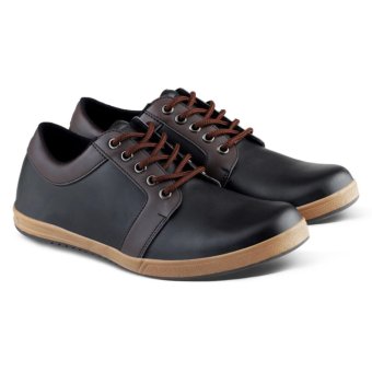 Distro Bandung VR 060 Sepatu Casual Formal Pria - Hitam 