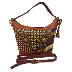 Djogja Klasik Craft Tas Kulit Hobo Long Lukis - Motif Kawung Bunga