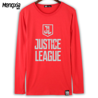 Gambar Dwyane Eropa dan Amerika katun pria leher bulat t shirt pria pria baru t shirt (Merah Justice League)