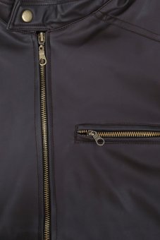 Elfs Shop - Jaket Kulit Polos - Cokelat Tua - 4 .