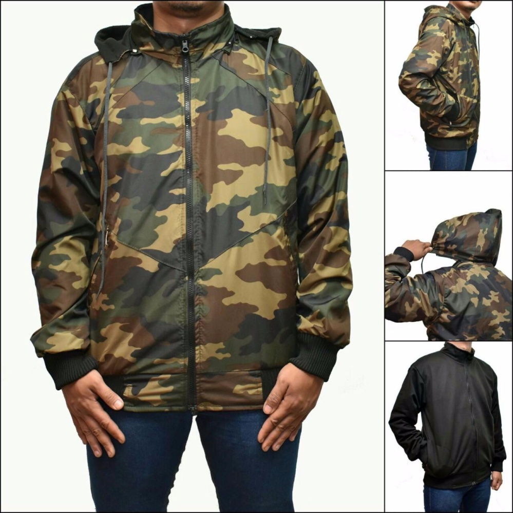 ERDS Jaket Parasut Bolak-Balik Maroon-Black